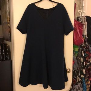 Textured navy blue eloquii fit and flare dress 22